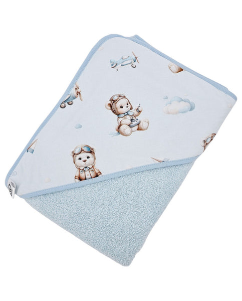 Bath robe PILOT BEAR/LIGHT BLUE