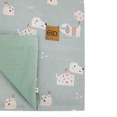 Blanket and play mat with VELVET fabric lining DOGS