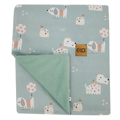 Blanket and play mat with VELVET fabric lining DOGS
