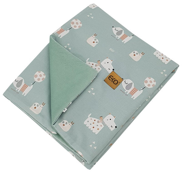 Blanket and play mat with VELVET fabric lining DOGS