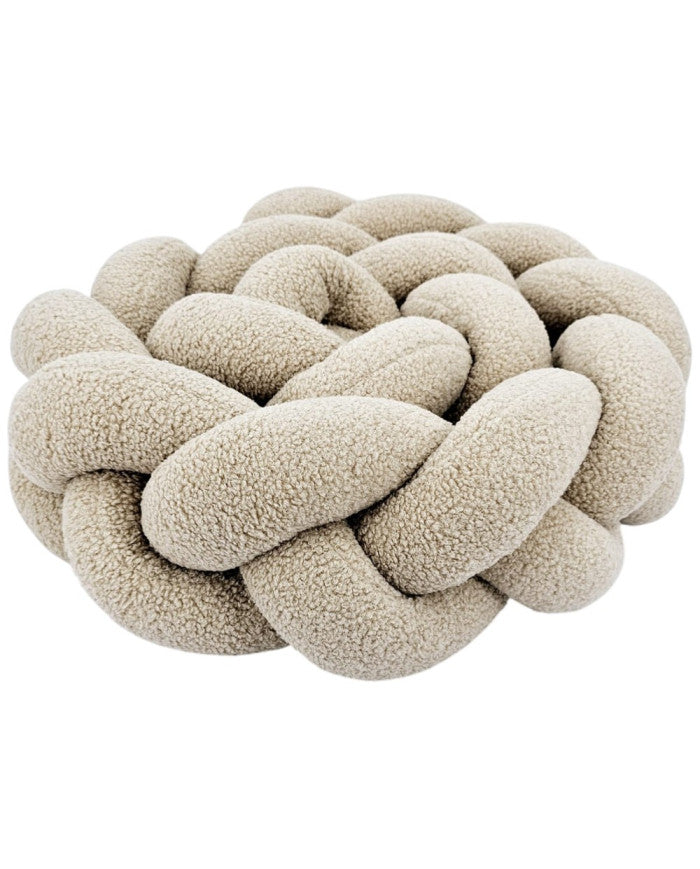 Bouclé Braided Bumper – Soft & Stylish Knot Bumper for Crib BEIGE