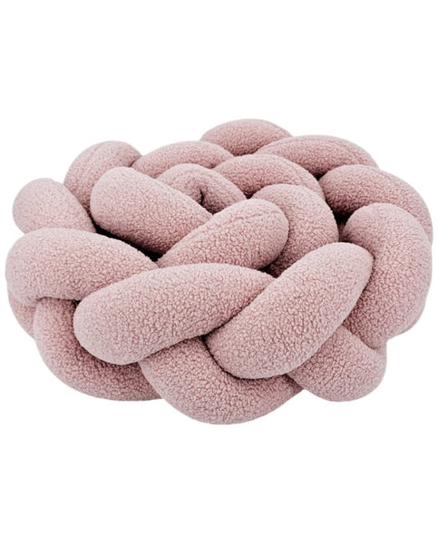 Bouclé Braided Bumper – Soft & Stylish Knot Bumper for Crib PINK