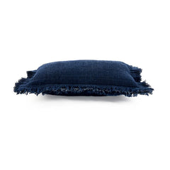 The Azure Fringe Cushion Cover - Indian Blue - 30x50