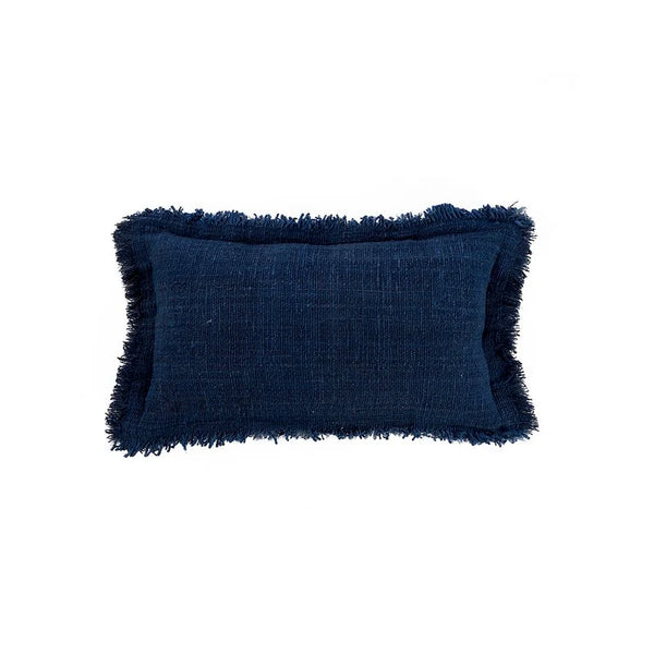 The Azure Fringe Cushion Cover - Indian Blue - 30x50