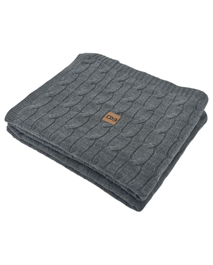 Cashmere knitted blanket 200x220 cm - VERONA200 ANTHRACITE