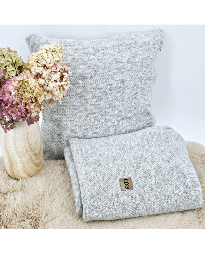 Gebreide deken- en kussenset - SET MILANO PEARL