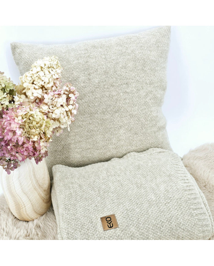 Gebreide deken en kussenset - SET MILANO LATTE