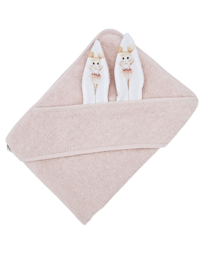 Robe de chambre en coton BALLERINA SOURIS/ROSE CLAIR