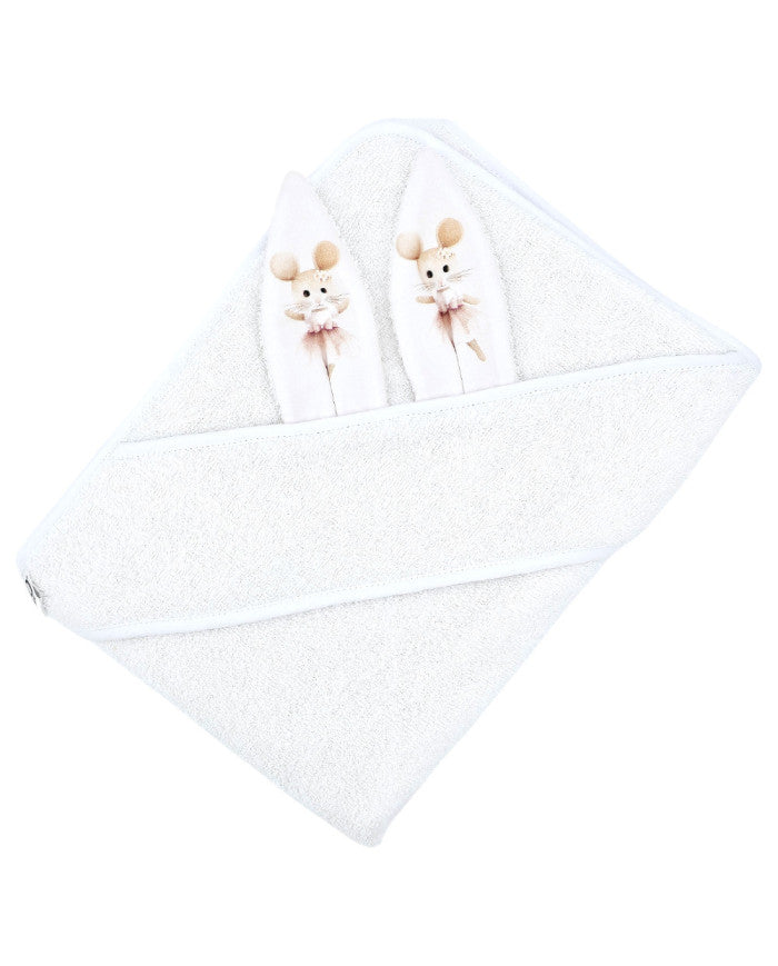 Robe de chambre en coton SOURIS BALLERINE/BLANC