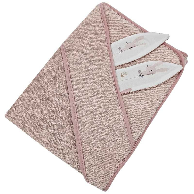 Cotton bath robe BUNNY/ROSE PINK