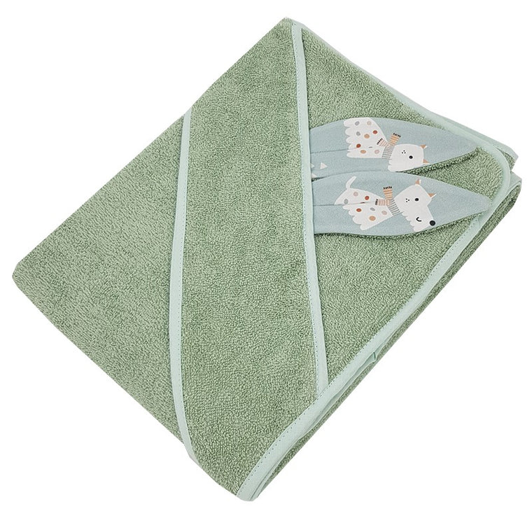 Peignoir de bain en coton CHIENS/MENTHE