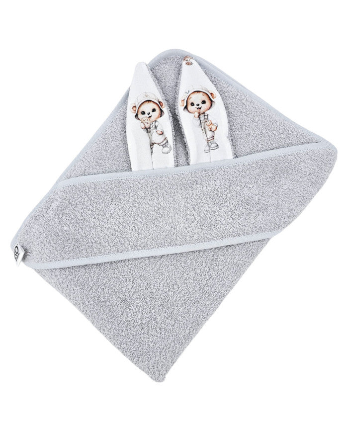 Robe de bain en coton OURS JARDINIER/GRIS