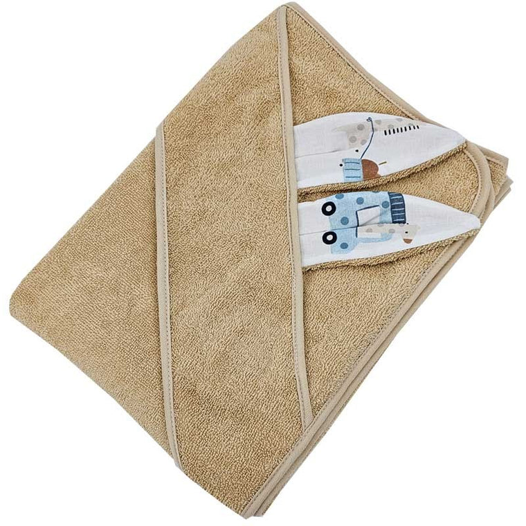 Peignoir de bain en coton GIRAFFE/BEIGE
