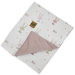 Educational blanket mat with lining VELVET BUNNY/ROSE PINK