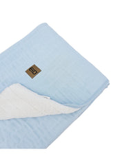 Fur Quilted Muslin Blanket BLUE