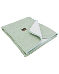 Fur Quilted Muslin Blanket MINT
