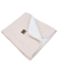 Fur Quilted Muslin Blanket ROSE PINK