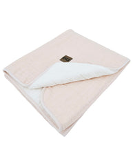 Fur Quilted Muslin Blanket ROSE PINK