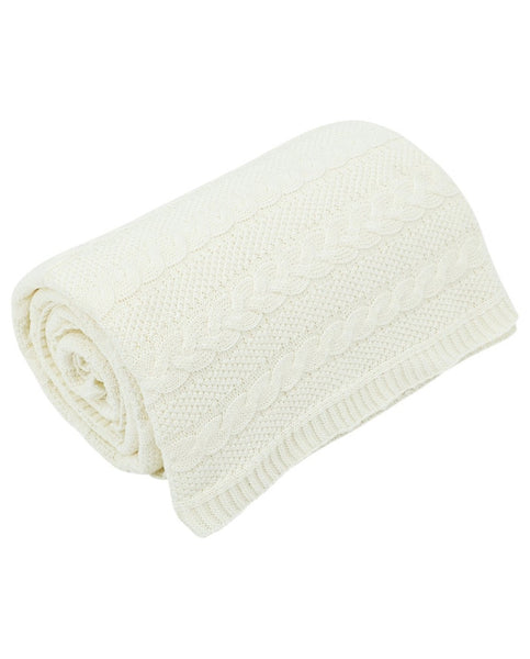 Cotton knitted blanket 150x200 cm - VENEZIA ECRU