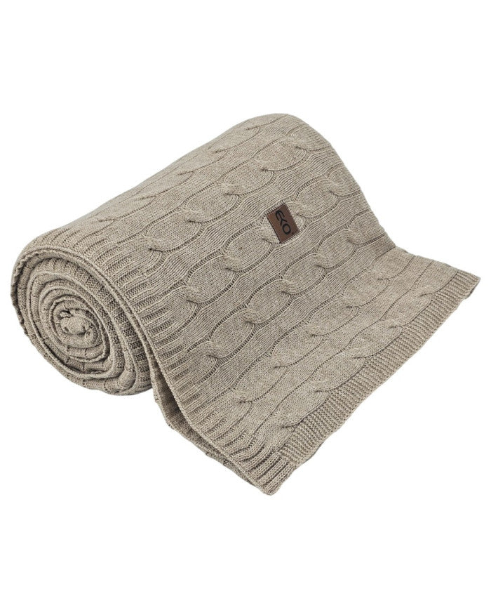 Cashmere knitted blanket 150x200 cm - VERONA LATTE