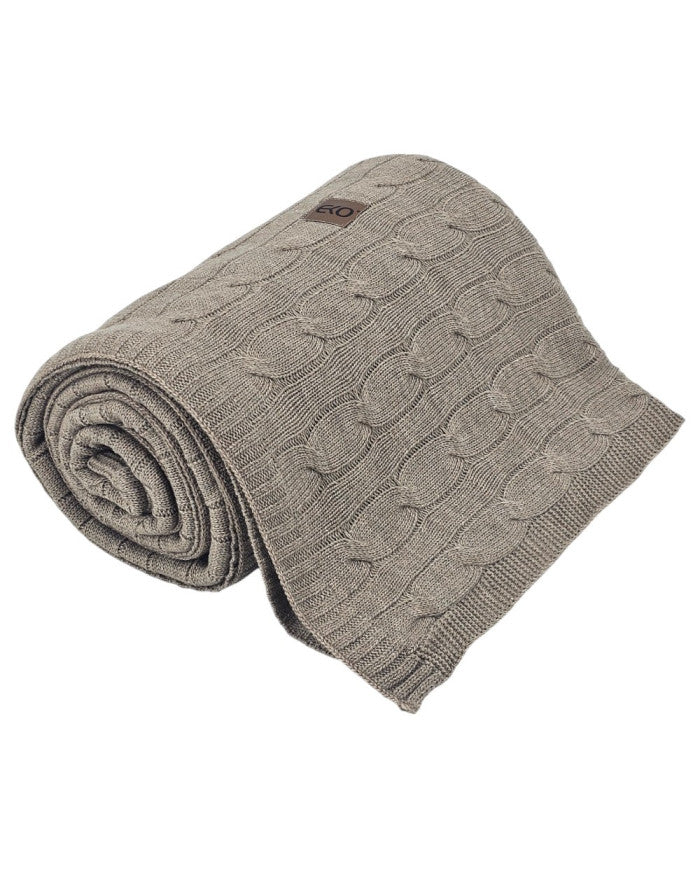 Cashmere knitted blanket 150x200 cm - VERONA TAUPE