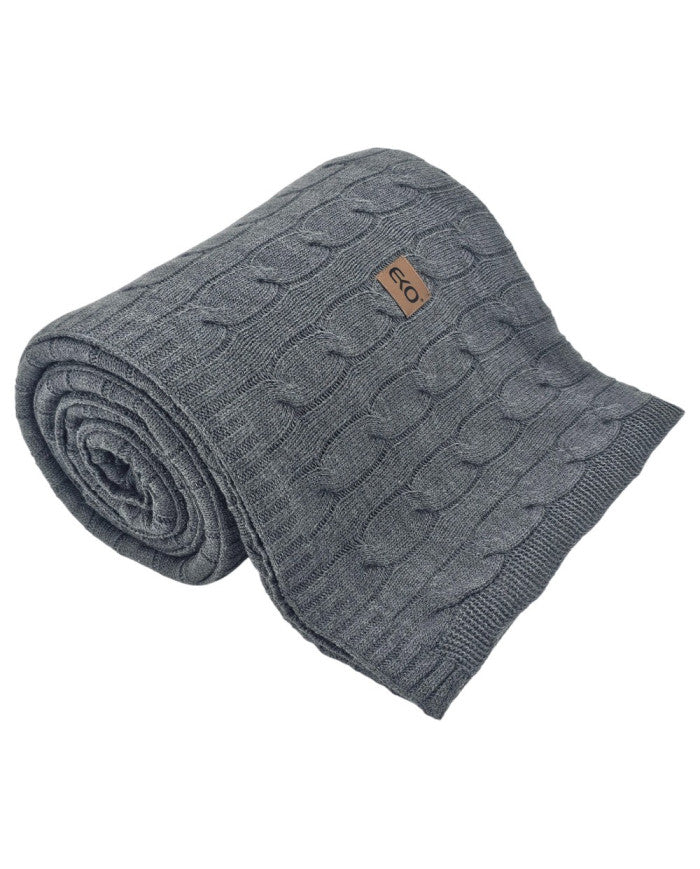 Cashmere knitted blanket 150x200 cm - VERONA ANTHRACITE