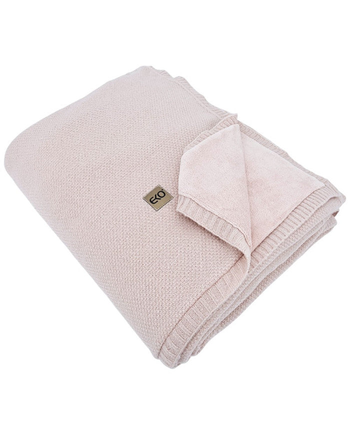Knitted blanket with fur lining 150x200 cm - MILANO DUO ROSE PINK