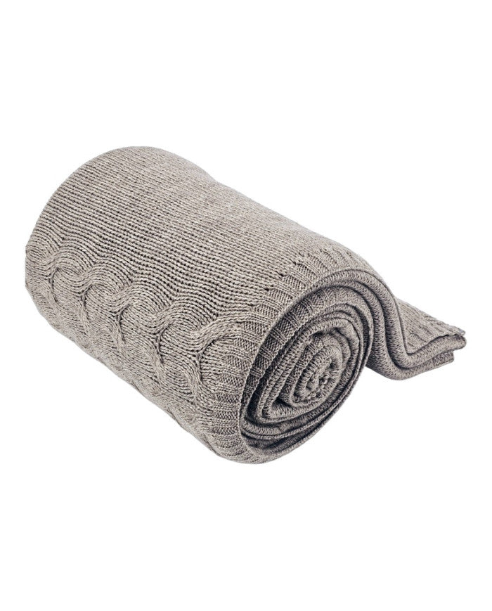 Knitted blanket with wool 150x200 cm - AREZZO TAUPE