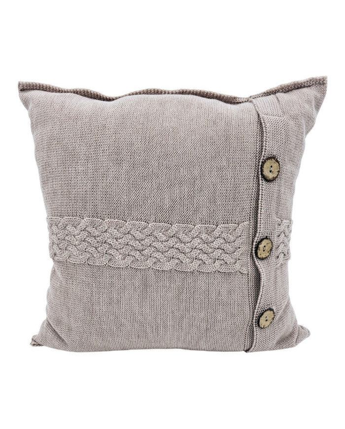 Merinowollen gebreide kussensloop 45x45 cm - FLORENCE NUDE