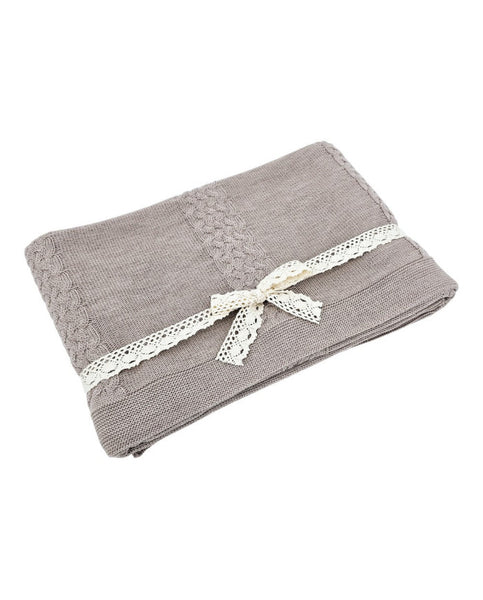 MERINO wool knitted blanket 200x220 cm - FLORENCE200 NUDE