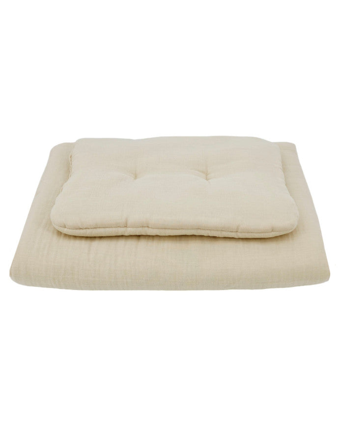 Muslin cot bedding  set LATTE