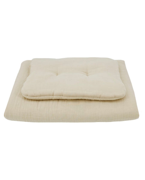 Muslin cot bedding  set LATTE