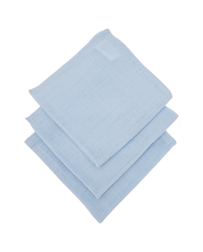 Muslin Nappies 30x30cm 3pcs. BLUE
