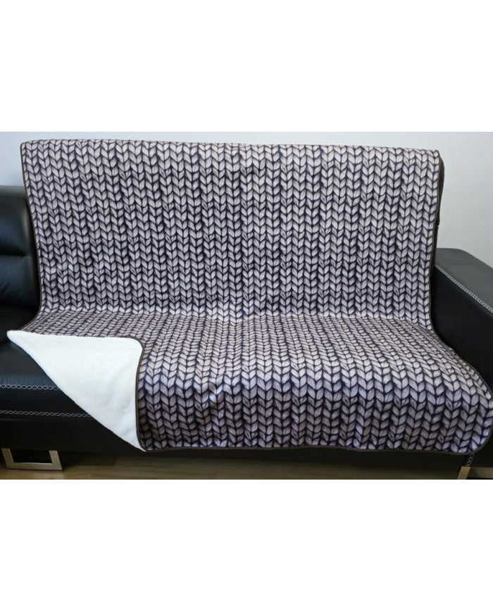 Printed bedspread 160x200 cm KNITT BROWN