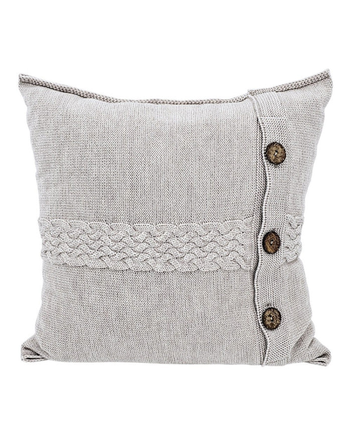 Merino wool knitted pillowcase 45x45 cm - FLORENCE SAND