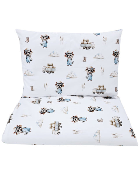 Printed cotton bedding - 2-piece 120x90 cm FARMER