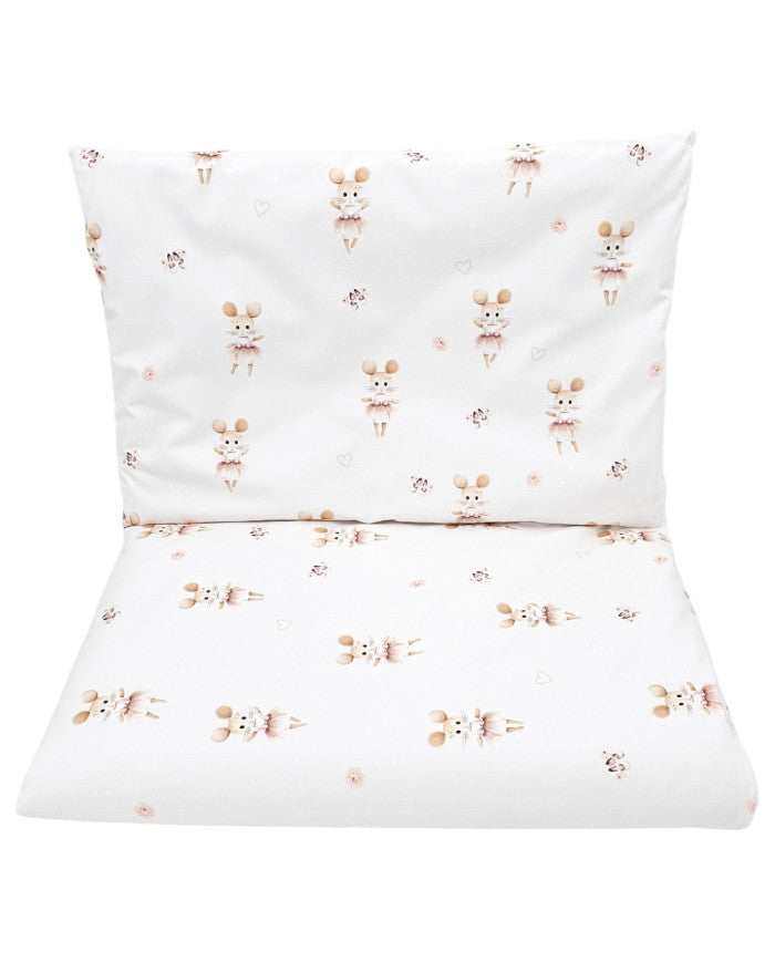 Printed cotton bedding - 2-piece 135x100 cm BALLERINA MOUSE