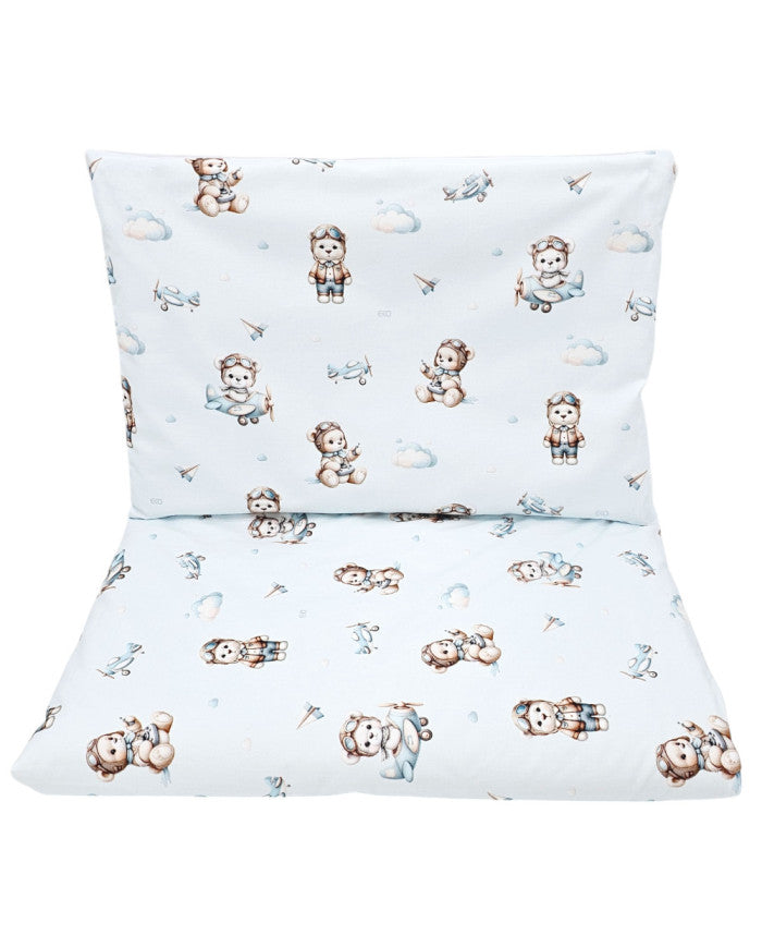 Printed cotton bedding - 2-piece 135x100 cm PILOT BEAR