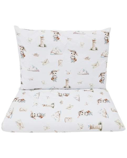Printed cotton bedding - 2-piece 135x100 cm POSTMAN