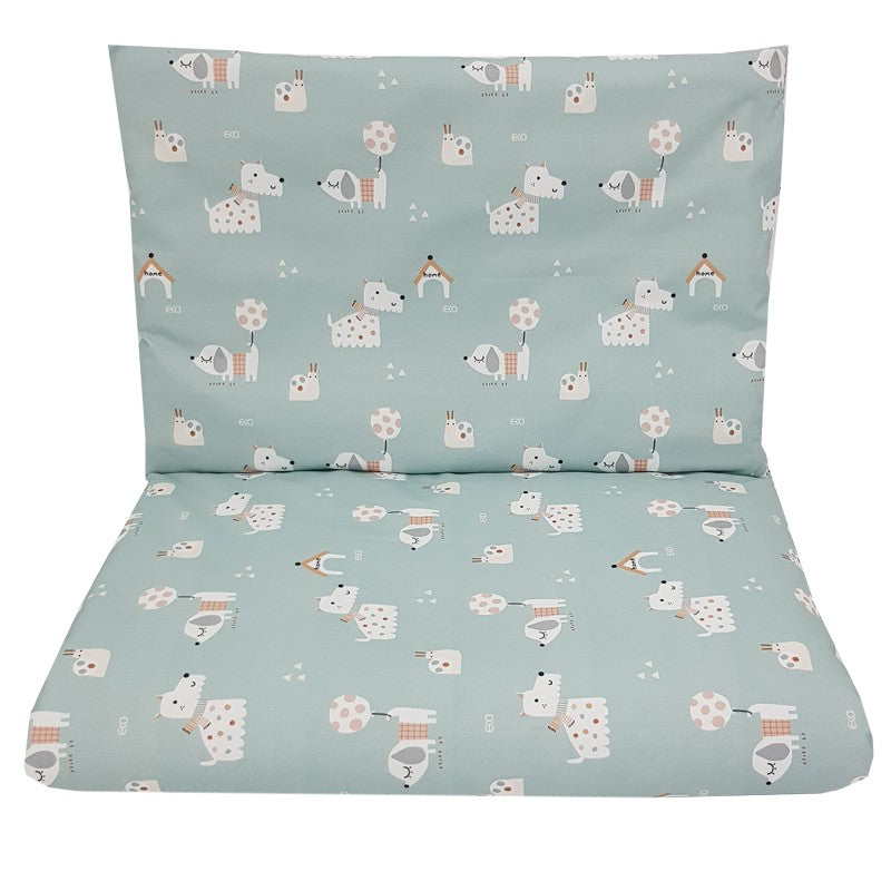 Printed cotton cot bedding set 135x100 cm DOGS