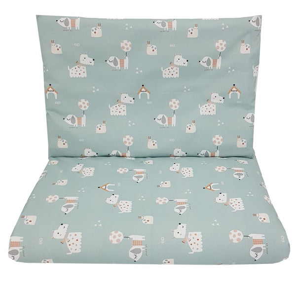Printed cotton cot bedding set 135x100 cm DOGS