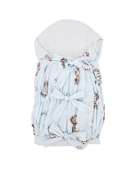 Printed Cotton Swaddle Blanket PILOT BEAR