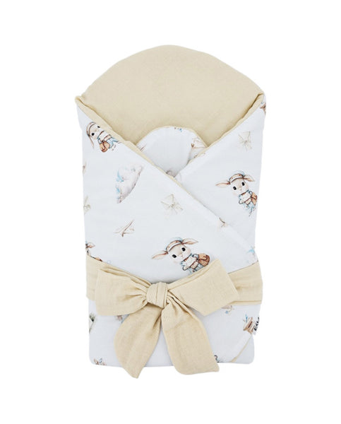 Printed Cotton+Muslin Swaddle Blanket with Coconut POSTMAN