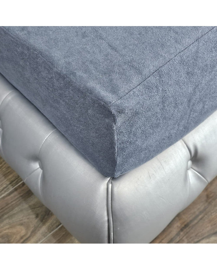 Badstof hoeslaken met elastiek 160x200x30 cm GRAFIET