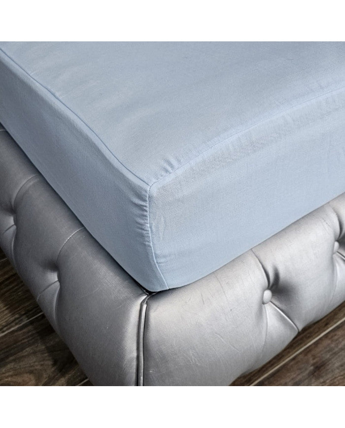 Mousseline hoeslaken met elastiek 160x200x30 cm BLAUW