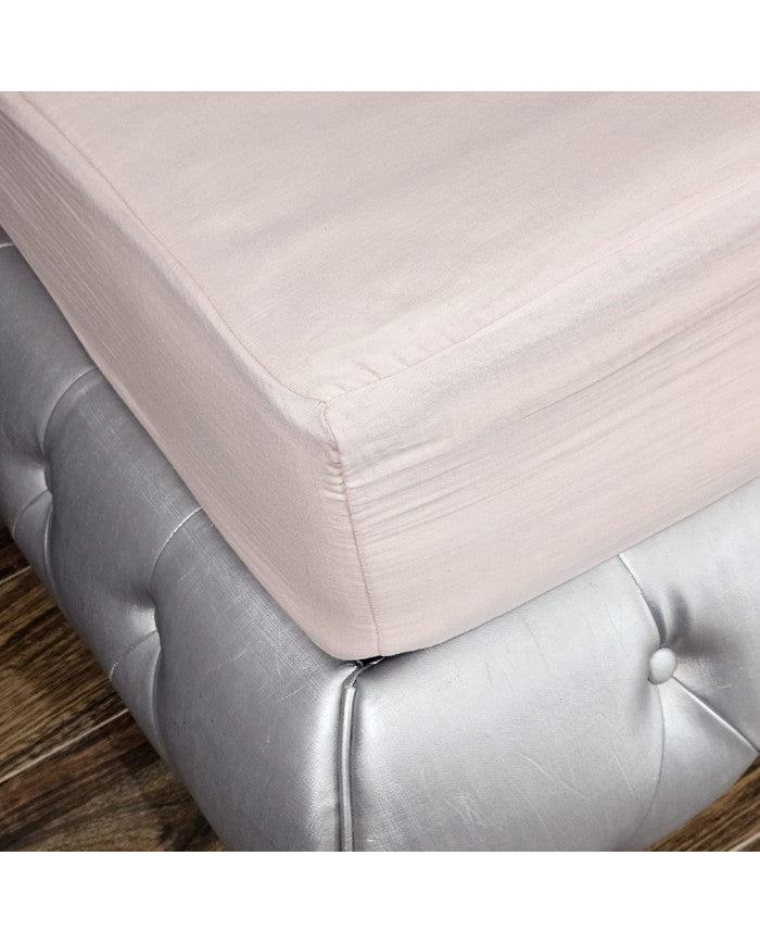 Muslin sheet with elastic band 160x200x30 cm powder pink