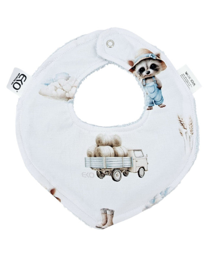 Pull-up bib Cotton FARMER/BLUE