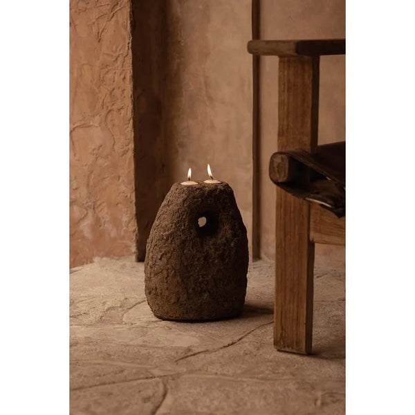 The Terra Totem Candle Holder - Brown