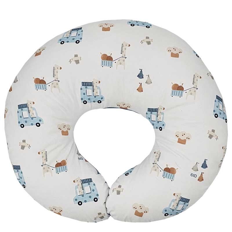 Velvet breastfeeding croissant GIRAFFE/BLUE