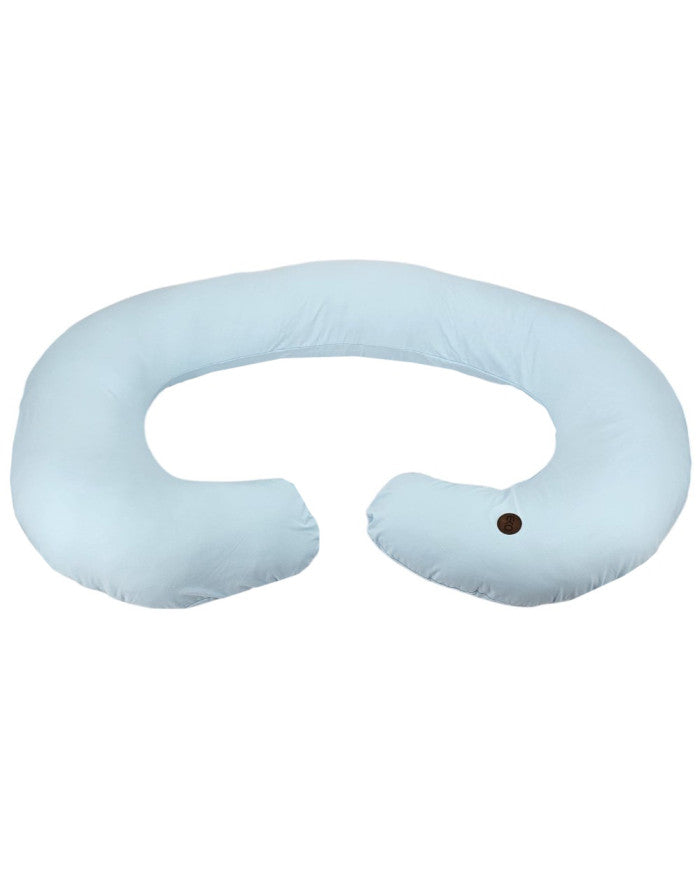 XL Jersey Nursing Pillow – J-Shape, Ergonomic Body Support BLUE